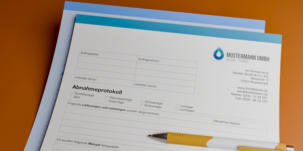 Abnahmeprotokoll-Durchschreibesatz